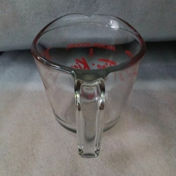 Anchor Hocking Fire-King 498 2 Cup Glass Measuring Cup / Red - Picture 3 of 6